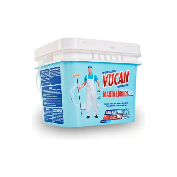 Vucan Manta Líquida Emborrachada 18kg Impermeabilizante Cor Branco