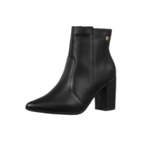 Bota Bico Fino Coturno Feminino Cano Curto Salto Confortável