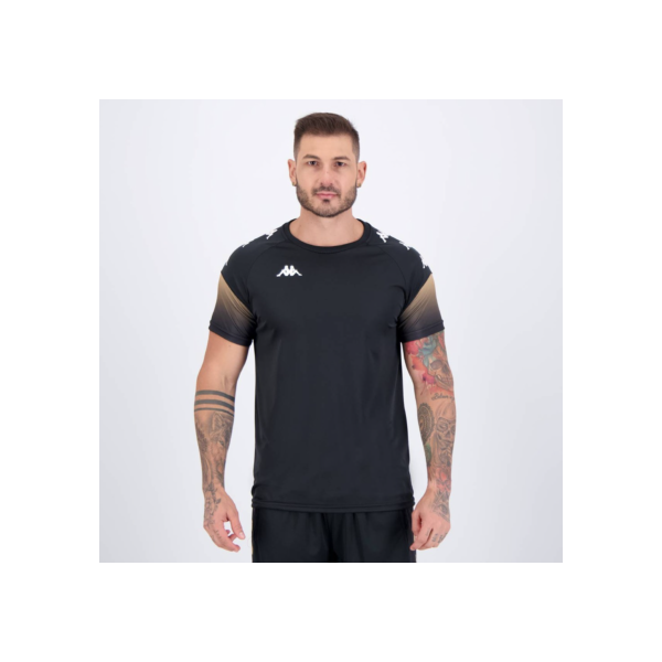 Camiseta Kappa Bearr Preta e Dourada