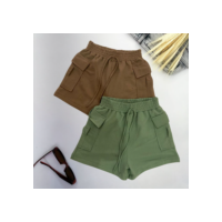 Kit 2 Peças Short Cargo Feminino Moletom Moletinho Shortinho Soltinho Confortável Algodão
