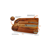 Kit Tábua de Madeira + Garfo e Faca para Churrasco Personalizado Nome Presente Dia Dos Pais