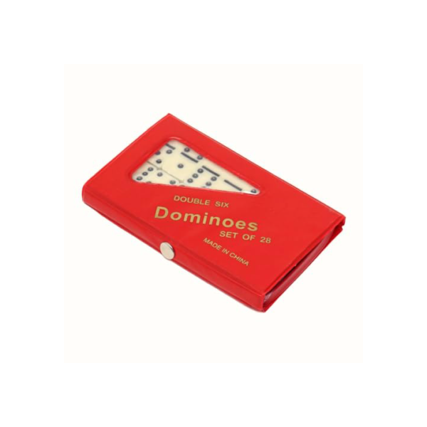 Jogo de Dominó Profissional 28 Peças 7mm tradicional e resistente com Estojo Vermelho