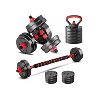 Kit Halteres Barras Anilhas Kettlebell Musculação 6 em 1 Peso Ajustável Consport