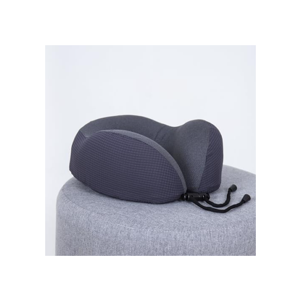 Travesseiro de Viagem - Off Night Cinza - I wanna sleep - Suporte Ergonômico Memory Foam, Compacto, Portátil e Versátil. Ideal para Viagens de Avião, Carro e Ônibus.