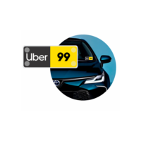 Placa de Identificação Uber 99 Para Motorista de Aplicativo Com Ventosa 14x5,5cm