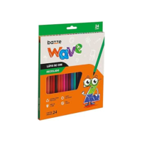 Lapis Cor Bazze Wave Reciclado Sextavado 24 Cores