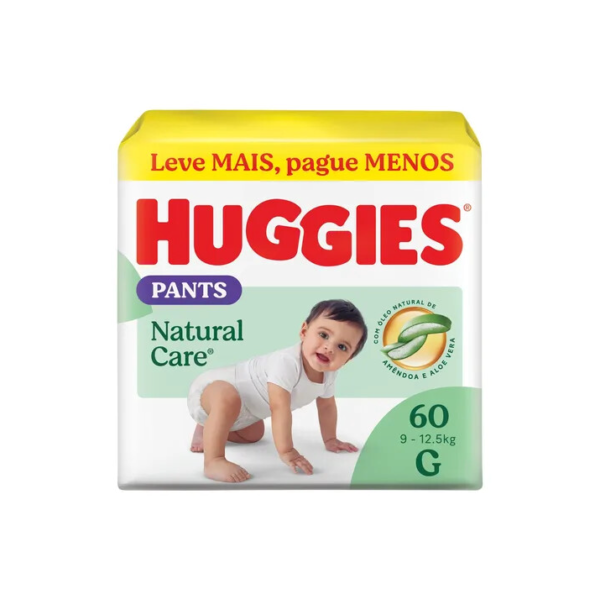 Huggies Natural Care Grande (G) Fralda Premium Roupinha Natural