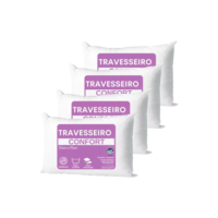 Kit Travesseiros 50x70 Lavável 4 Unidades Fibra Siliconada