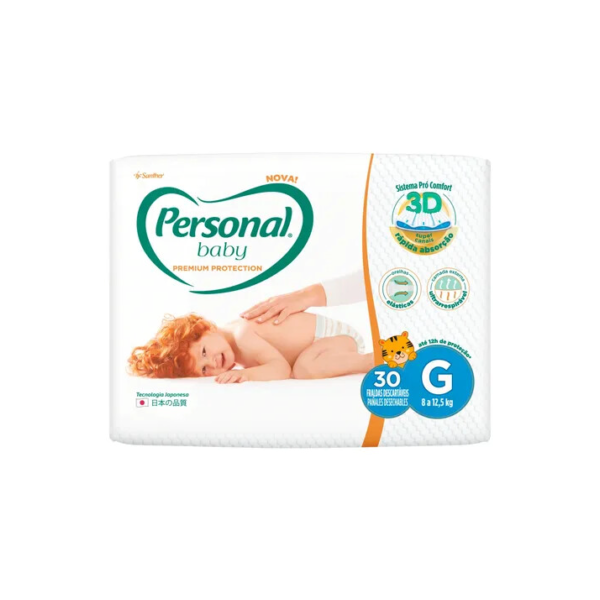 Fraldas Personal Baby Premium Protection G/30 unidades