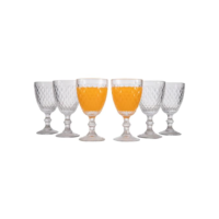 Jogo de Taças de Vidro 330ml 6 Peças Haus - Bico de Jaca Empire