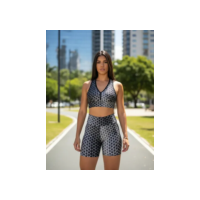 Conjunto Roupa De Academia Kit Short E Top Feminino Verão