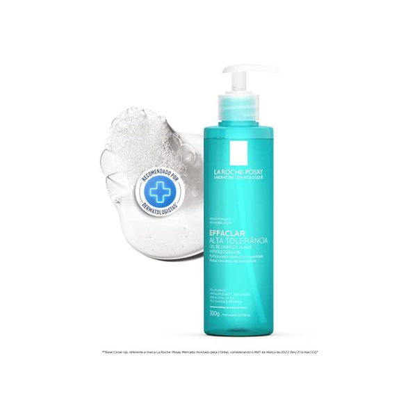 La Roche-posay Effaclar Gel Alta Tolerância. Gel de Limpeza Facial. Limpa a Pele Suavemente Reduzindo a Oleosidade e Eliminando o Brilho. Limpeza Facial. Pele Oleosa e Sensível. Caprylyl Glycol, Glicerina, PCA de Zinco.