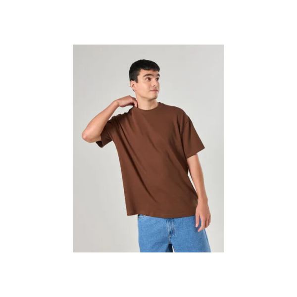 Camiseta Oversized Em Malha Retilínea