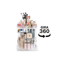 Organizador Giratório 360º Para Maquiagem - Acrílico Decoração Quarto Penteadeira Closet Inteligente