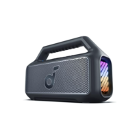 soundcore Boom 2 da Anker, alto-falante 80W, Subwoofer, BassUp 2.0, 24H, IPX7 à Prova d’Água, Flutuante, Luzes RGB, USB-C, Equalizador Personalizado, Bluetooth 5.3, Portátil para Camping e Praia