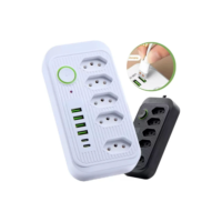 Extensão 5 Tomadas 4 USB 2 TypeC Universal Bivolt 110v/220v 2500W Power 2m Filtro De Linha Segurança