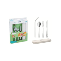 Conjunto de Talheres Infantis Tramontina em Aço Inox com Estojo 05 Peças