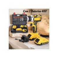 Parafusadeira Furadeira 48V 2 Baterias Com Maleta e Acessórios Completo