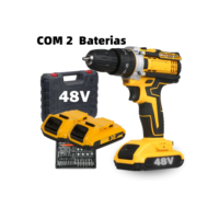Parafusadeira Furadeira 48V 2 Baterias Com Maleta e Acessórios Completo