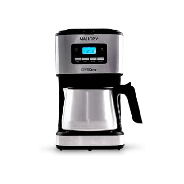 Cafeteira Elétrica Mallory Easy Coffee – Programável, Jarra Inox, 32 Xícaras, Filtro Reutilizável - 127V