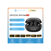 Haylou airfree ear clip fones de ouvido bluetooth 5.4 sem fio ai redução ruído tws esportes com display led inteligente