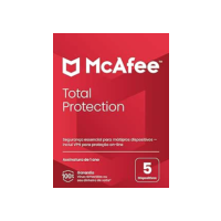 McAfee Total Protection | 5 dispositivos | Software de segurança cibernética inclui antivírus, VPN segura, gerenciador de senhas, monitoramento da Dark Web | Cartão-chave
