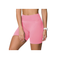 SELENE Short Sem Costura Canelado Academia Fitness Feminino Adulto, Rosa Claro, M