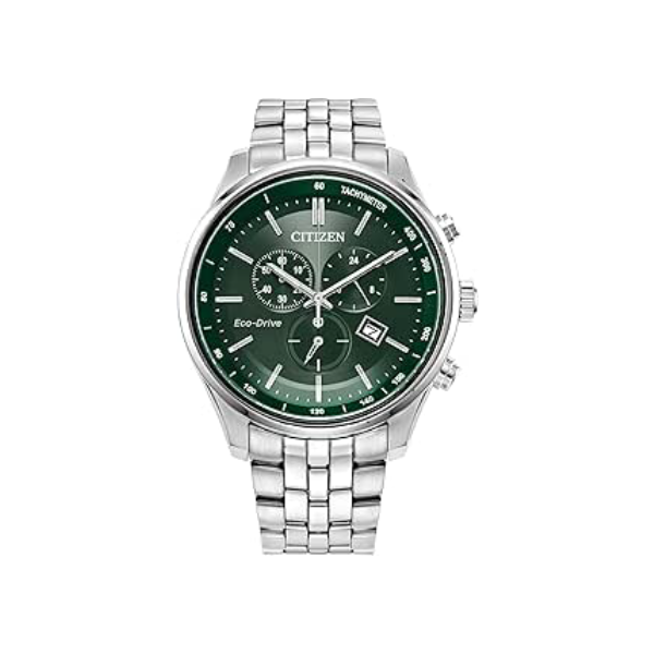 Citizen Relógio masculino clássico Corso Eco-Drive, cronógrafo, 12/24 horas, data, cristal de safira