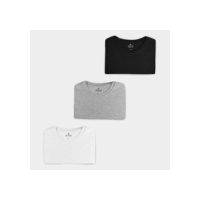 Kit Camiseta Hering Básica Feminina 3 Peças - Preto+Branco