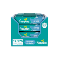 Lenços Umedecidos Pampers, Cuidado de bebê 12 pacotes em total 576 Unidades