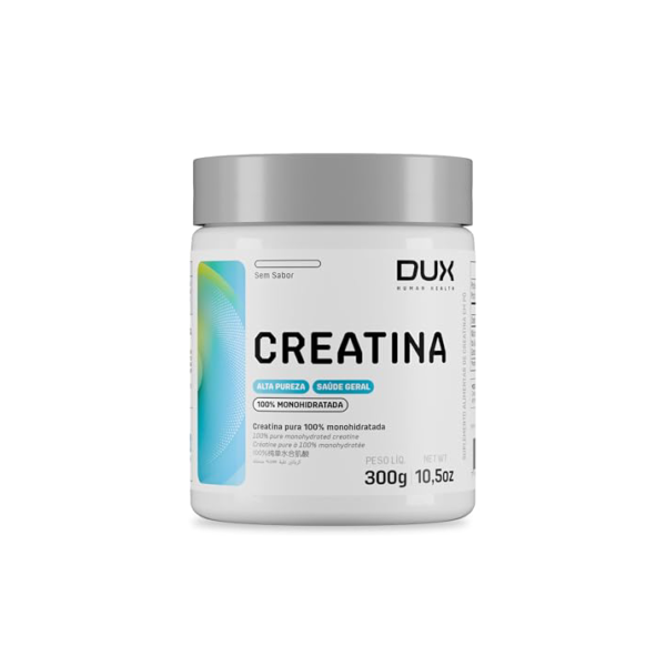 Creatina Monohidratada Sem Sabor - Pote 300g - Suplementação Treino Academia, Ganho Muscular Hipertrofia, Força Energia Resistência, Suplementos Naturais - DUX HUMAN HEALTH