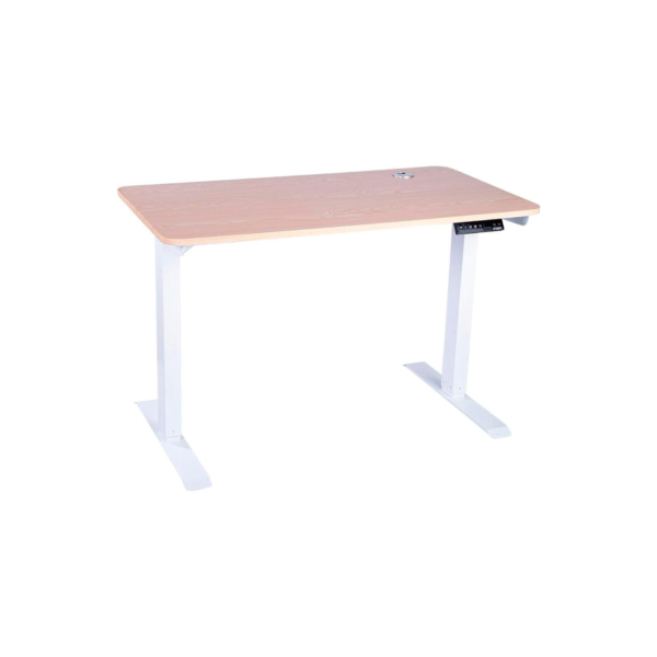 Mesa Office KABUM! TECH DT900, Branca E Madeira, Regulagem De Altura Automática , Memorização 4 Usuários, Anti Esmagamento - KTDT900BRMN
