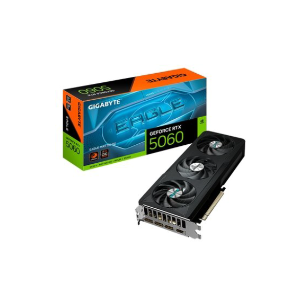 Placa de Vídeo Gigabyte RTX 5060 EAGLE MAX OC 8GB NVIDIA GeForce, 8GB GDDR7, 128bit, Triple Fan, Ray Tracing - GV-N5060EAGLEMAX OC-8GD