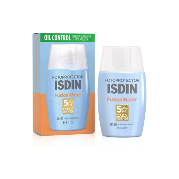 ISDIN Protetor Solar Facial Fusion Water 5 Stars Sem Cor FPS 60 - 30ml