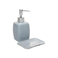LYOR - Conjunto 2 Peças para Banheiro de Cerâmica Speck Cinza