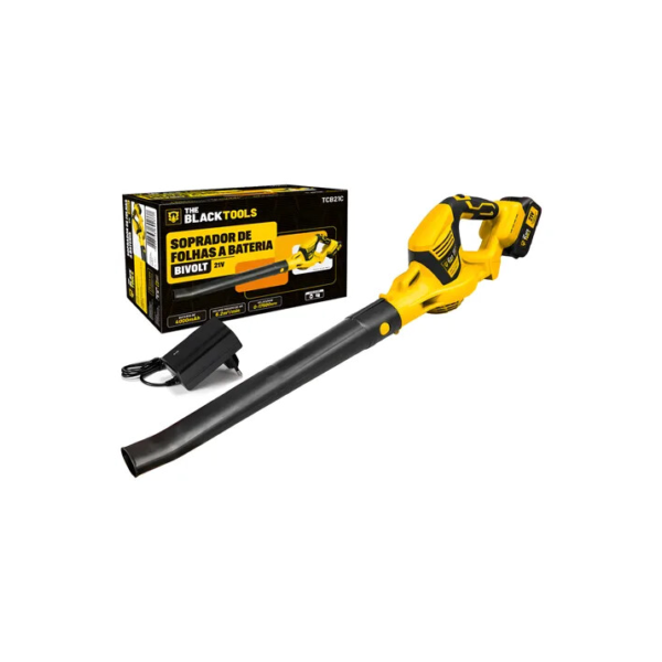 Soprador De Folhas Sem Fio A Bateria Elétrico Bivolt 21v Amarelo