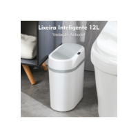 Lixeira Automática Knock 12L – Sem Toque, Sensor Infravermelho e Tampa para Cozinha, Banheiro, Escritório e Quarto