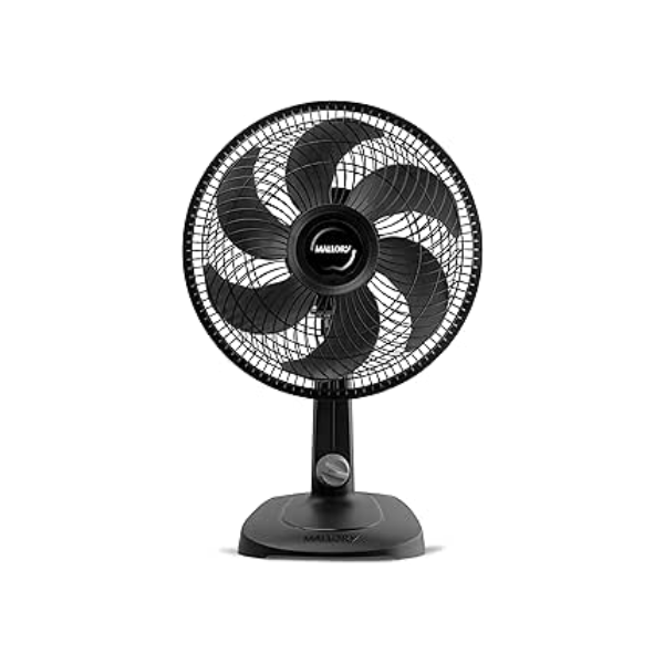 Ventilador de Mesa Mallory Turbo Compact 30 cm, Silencioso, Hélice de 6 pás, Grade Especial em Sistema TS, Máxima Vazão e Mínimo Ruído -127V