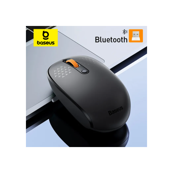 Baseus-F01B Mouse Bluetooth sem fio, Mouse 2.4G, 1600 DPI, Clique Silencioso para MacBook, Tablet, Laptop, PC, Acessórios para Jogos, Bluetooth 5.0