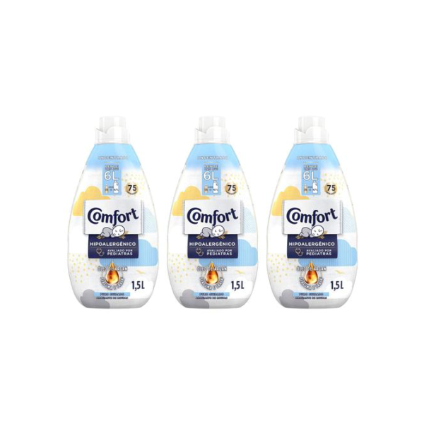 Kit Amaciante Comfort Puro Cuidado Intense - Concentrado 1,5L 3 Unidades