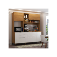 Cozinha Compacta Solaris 7 Portas 2 Gavetas Cinamomo/Off White - Panorama Móveis