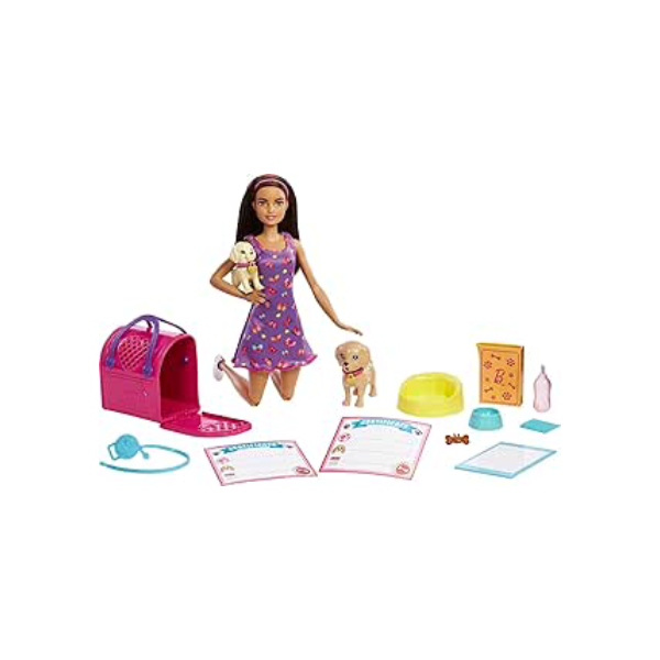 Barbie Conjunto de Brinquedo Adota um Cachorrinho Loira