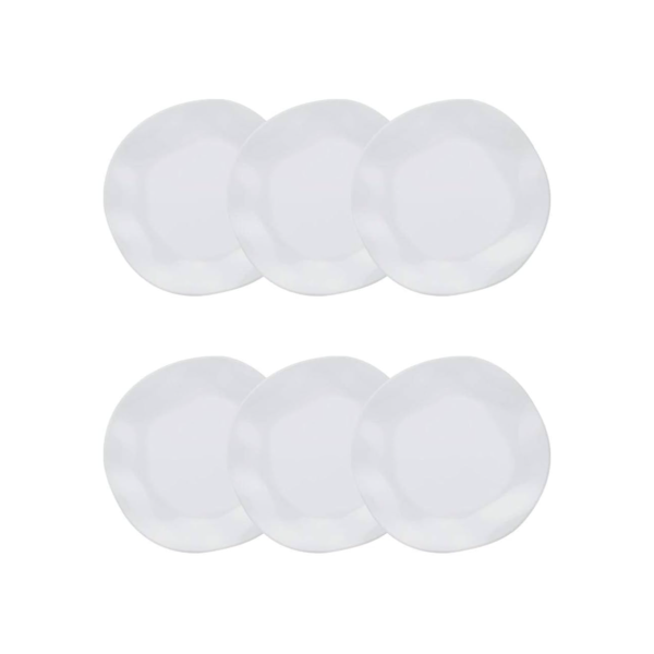 Prato Fundo Branco Porcelana Ryo White 6 Unidades 22,5cm Oxford Jogo de Pratos