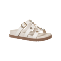 Sandália Feminina Papete Anatômica Flatform Rasteira Slide Tachas Metalizadas Confortável Moda Original GiGiL