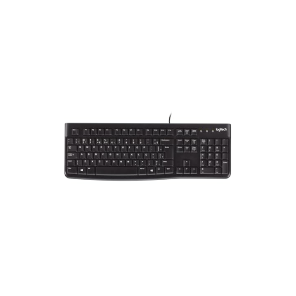 Teclado com fio USB Logitech K120, Resistente à Respingos, Barra de Espaço Curva, Compatível com PC e Notebook, Layout ABNT2