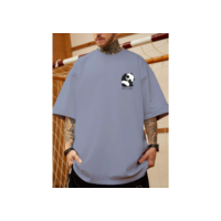 Camiseta  T-Shirt  Oversized Cor Azul Bebê Tecido Macio Longline AMICUTE  Larga  Garoto  Gola redon