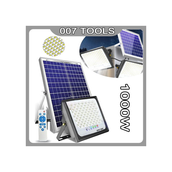 Refletor Solar De 1000 W Com Painel Solar Holofote Solar LED À Prova D'água Com Controle Remoto