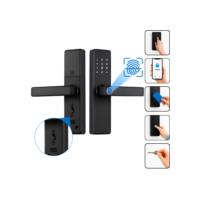 Fechadura Eletrônica Digital 5 em 1 Com Biometria, Bluetooth, Senha Touch, Chave e Tag