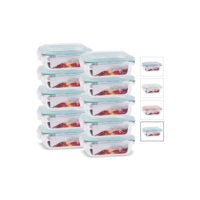 Kit Conjunto 10 Potes Vidro Hermético Marmita Tampa 370ml