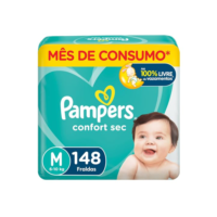 Fralda Pampers Confort Sec M - 148 fraldas